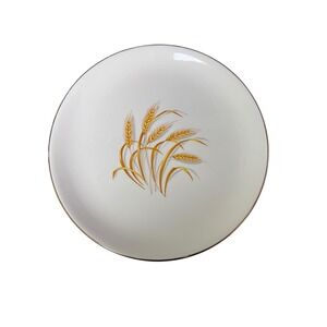 Vintage‎ Golden Wheat Dinner Plate 22K Gold Trim Oven Proof Made USA